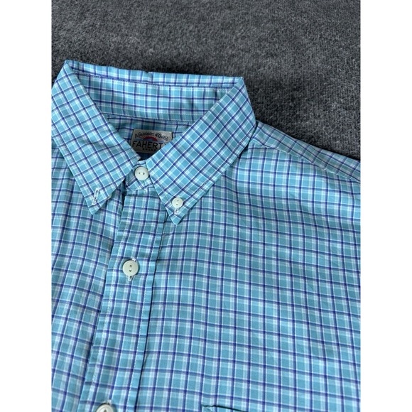 Faherty Other - Faherty Long Sleeve Shirt Men Size M Green BluePlaid Button Up Casual